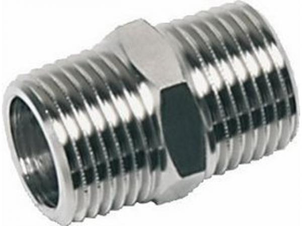 SANHA Pressfitting , Gewindenipp. AG/AG, 1/2 Edelstahl , Nr.9280