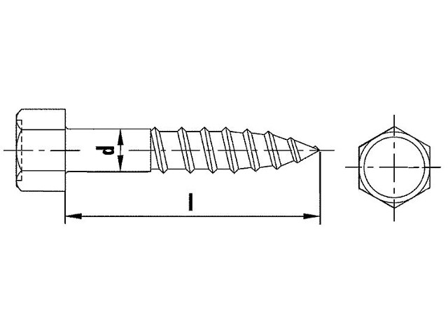 Sechskant-Holzschrauben Durchmesser 6x35 VPE 200 Stück