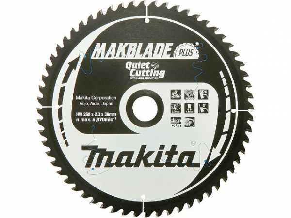 Kreissägeblatt MAKITA D=260x30 mm 60 Zähne für Holz