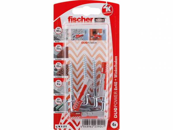 Fischer DuoPower 8x40 WH mit Winkelhaken, 535219 SB-Programm