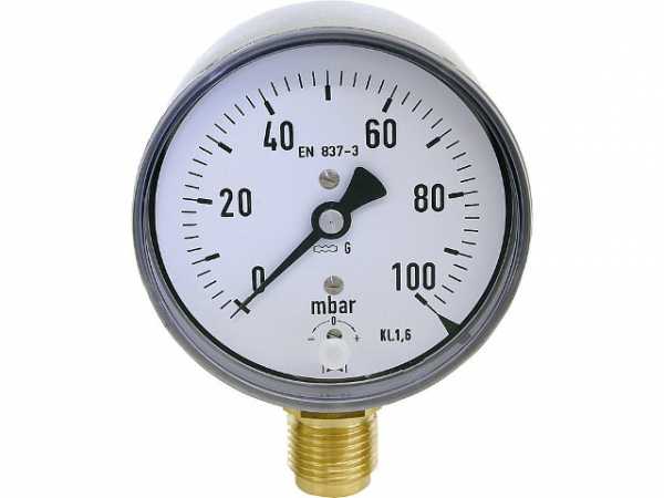 Kapselfedermanometer KP 80.2 0-40 mbar DN 15 1/2" radial