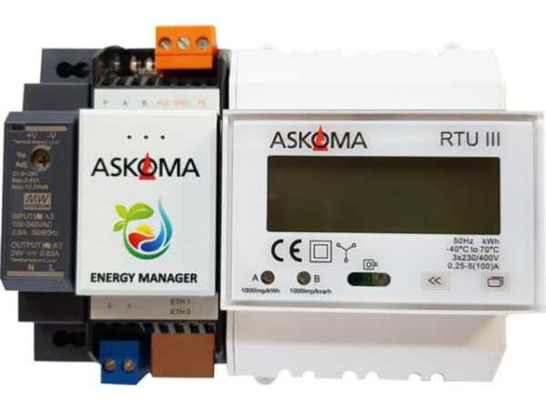 Energiemanager ASKOSET plus, inkl. Netzteil 24V und Zweirichtungs-Stromzähler