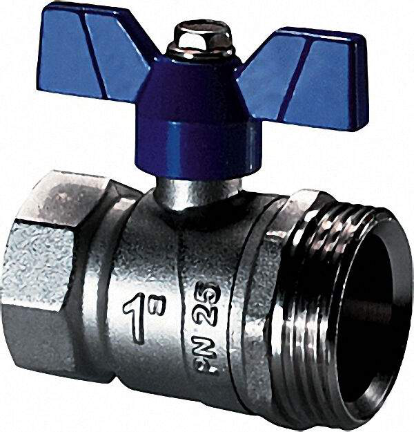 Kugelhahn mit AG-IG ohne Verschraubung DN20 (3/4'') IG, DN25 (1'') AG Kugelhahn mit AG-IG ohne Verschraubung DN20 (3/4'') IG, DN25 (1'') AG