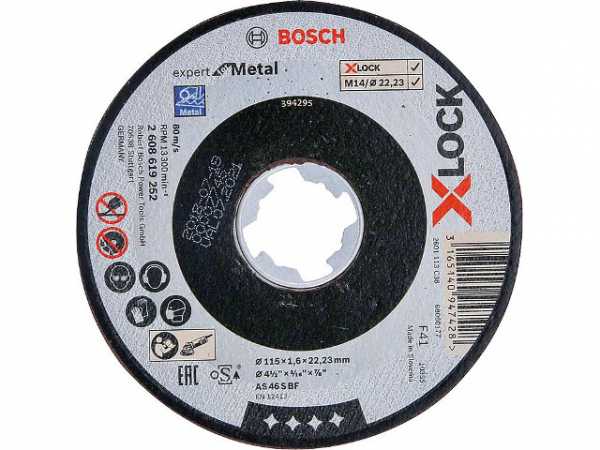 Trennscheibe BOSCH® gerade für Metall mitx- Lock Aufnahme Ø 125x2,5 mm