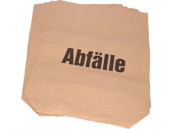 Papiersäcke braun 120 l, Kraftsackpapier nassfest Aufdruck: 'ABFÄLLE' VPE 25 Stück