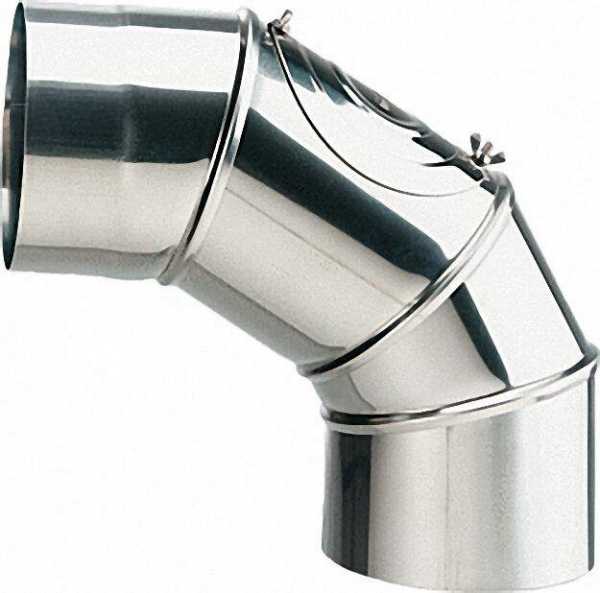 Edelstahl-Abgasrohrbogen 130mm VPE = 3 Stück