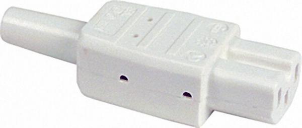 Warmgerätestecker bis 120°C mit Tülle 230 V/10A weiß