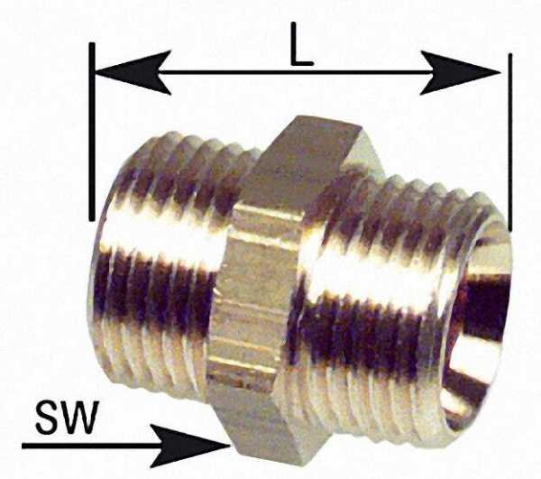 Doppelnippel G 3/8'' x G 3/8'' konisch