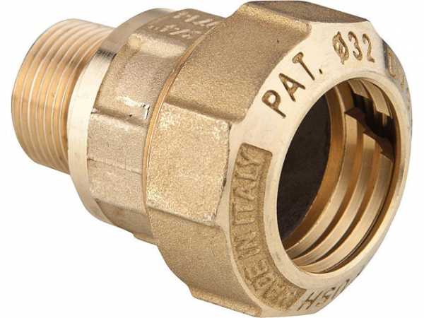 Messing Verschraubung für PE-Rohre Anschlussverschraubung reduziert AG 1"x40mm nicht für Gas geeignet