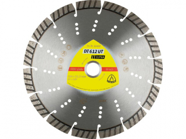 Diamanttrennscheiben Klingspor DT 612 UT, 230 x 2,6 x 22,23 mm 15 Segmente