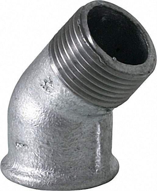 Tempergussfitting verzinkt Nr. 121 Winkel I/A 45° d = 3/4'' Tempergussfitting verzinkt Nr. 121 Winkel I/A 45° d = 3/4''