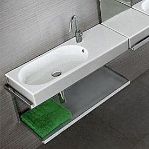 Waschtisch, Waschbecken AREA aus Keramik mit 1 Hahnloch, versetzt, wei Waschtisch, Waschbecken AREA aus Keramik mit 1 Hahnloch, versetzt, wei