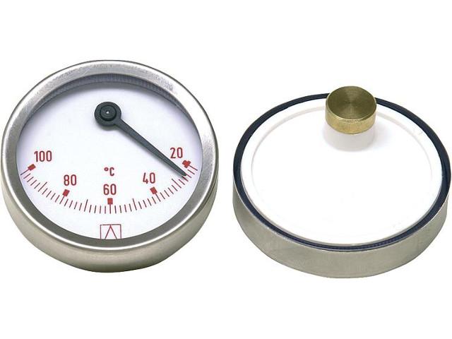 Bimetall-Zeigerthermometer DN15 1/2" Ø 80mm x 40mm 