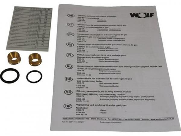 WOLF 8610471 Umrüstsatz von Erdgas LL auf E(und umgekehrt) CGB-75/100