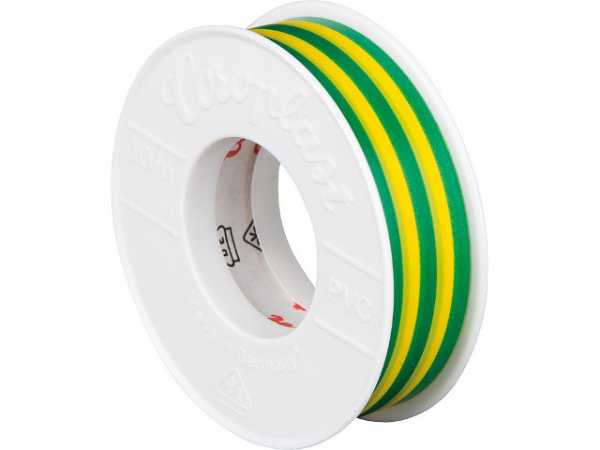 Elektroisolierband grün-gelb, Breite 15 mm,Länge 10 m, 1 Stück