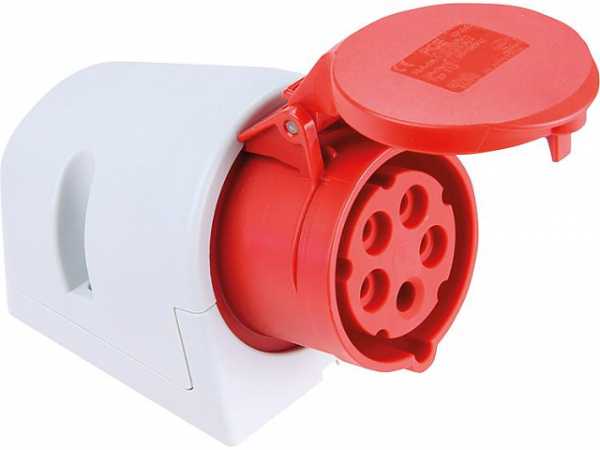 CEE-Wandsteckdose IP44 400V, 32A rot/grau