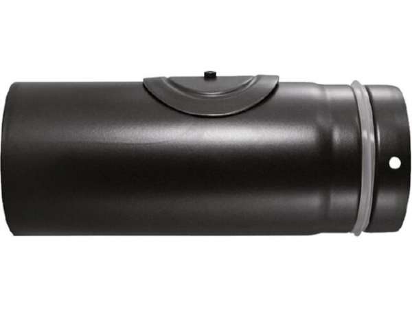 Pellet-Abgasrohr Ø 80 mm, Schwarz emailliert L 250 mm mit Revisionsöffnung
