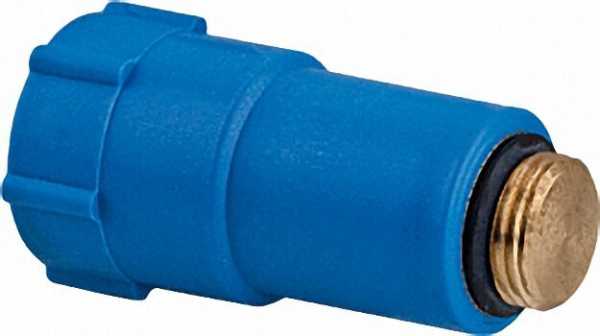 Baustopfen 3/4'' mit Messinggewinde blau