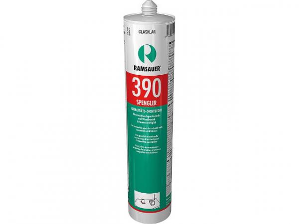 RAMSAUER Fugendichtstoff Spengler 390, glasklar, Acryl Fugen Dichtstoff für Dach und Wand, 310 ml