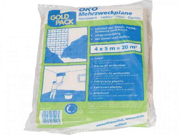 Öko-Mehrzweckplane aus Recycling-LDPE 4 x 5 Meter, 20 qm, VPE 1 Stück