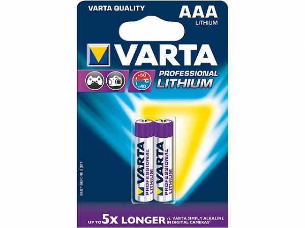 Batterie Varta Professional Lithium LR03 AAA Micro, VPE 2 Stück