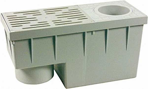 Regensinkkasten für Fallrohre 75-100mm 380x155x200mm senkrecht DN 100