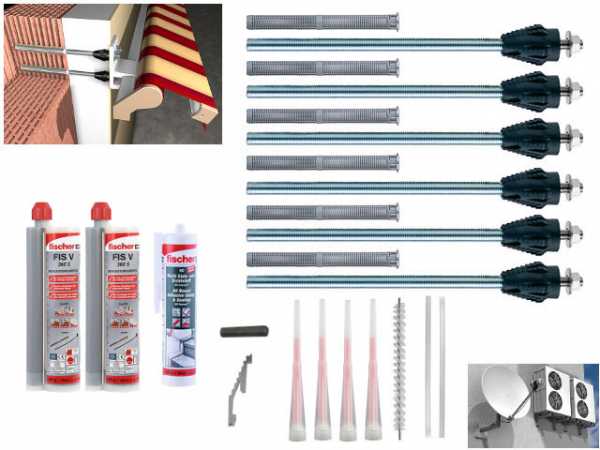 Fischer Thermax Befestigungsset 6x16/170 M12 Hochleistungsmörtel FIS V 360 S Multi Kleb Bürste