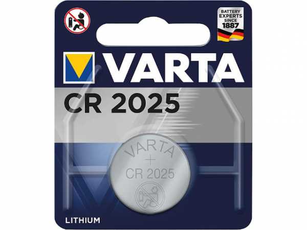VARTA Lithium Knopfzelle CR2025, 3,0Volt 1er Blister