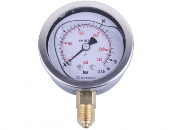 Manometer Glyzerin NG 63 radial 0 bis 16 bar