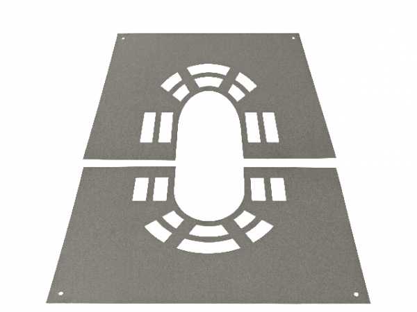 TTC Abgas Untersichtblende 2 Teilig 31-45° mit Hinterlüftung AWE, DN 160/230