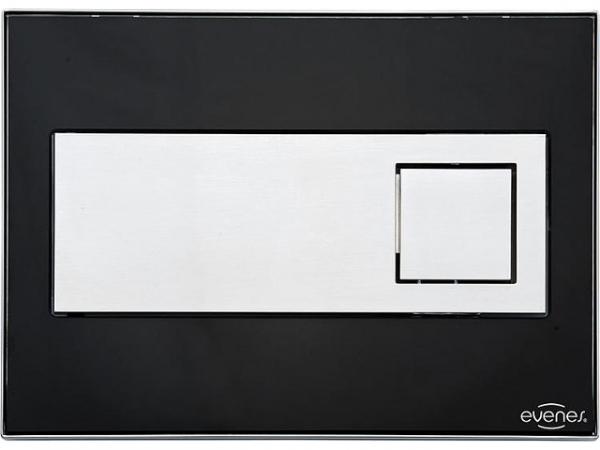 Evenes Betätigungsplatte Emon Glas - schwarz, eckig Betätigung von vorne (UP 189)