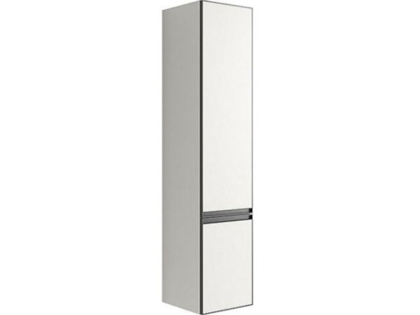 Hochschrank Benaro, 2 Türen, weiß matt lackiert, Anschlag links, 350x1625x370mm