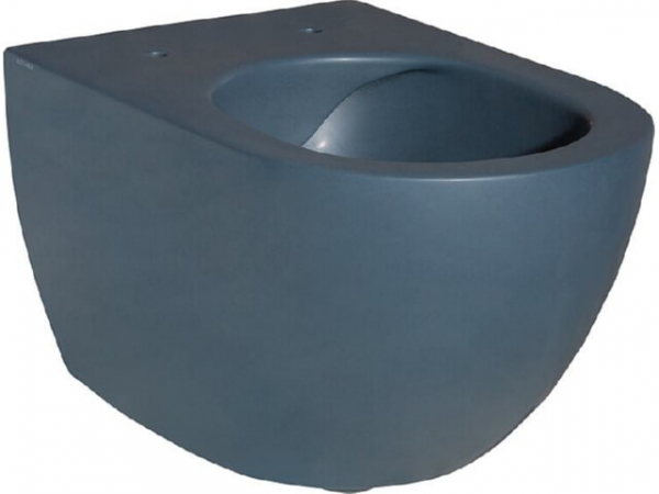 Wand-Tiefspül-WC Elanda aus Keramik, spülrandlos Blue Royal matt