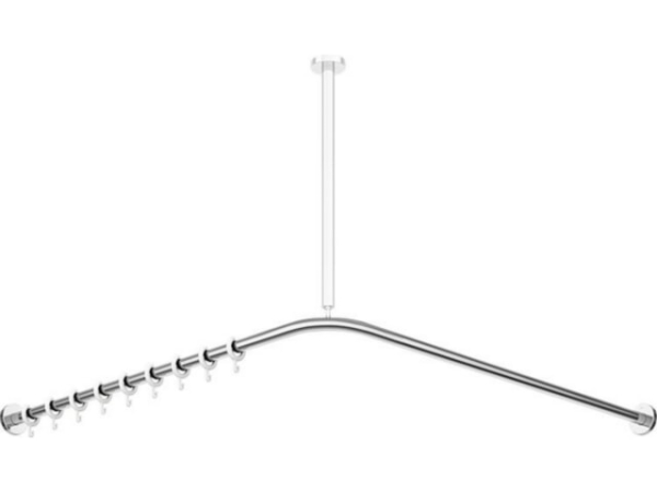 Duschvorhangstange Hewi Sytem 900, 1487x1487mm, chrom