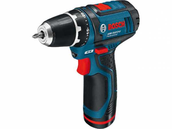 BOSCH Akkuschrauber GSR 10, 8-2-LI Profi Handwerkerbox 2x2,0Ah Li-Ion Akku
