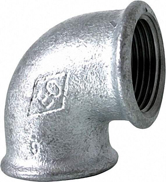 Tempergussfitting verzinkt Nr. 90 Winkel I/I 90° d = 3/4'' Tempergussfitting verzinkt Nr. 90 Winkel I/I 90° d = 3/4''