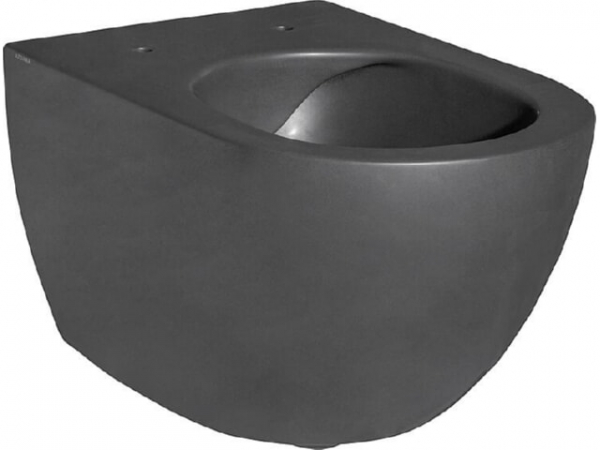 Wand-Tiefspül-WC Elanda aus Keramik, spülrandlos Schwarz Matt