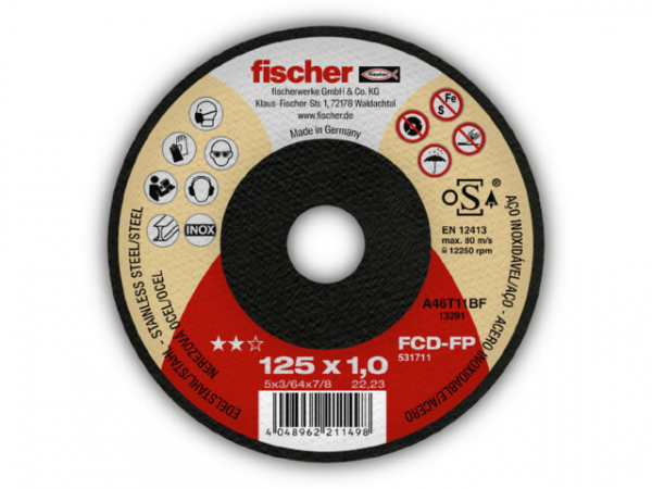 Fischer Trennscheibe FP 1,0/115 flach Inox 531709 VPE 1 Stück