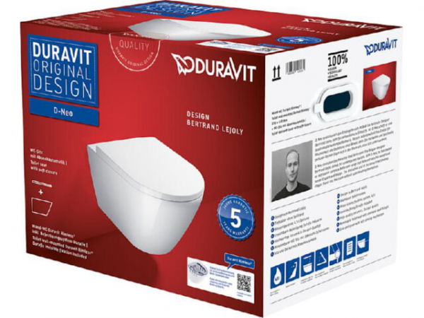 Combi-Pack Duravit D-Neo,Tiefspüler, spülrandlos, mit Softclose, weiß