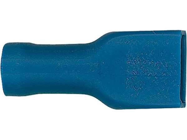 100 Stück Flachstecker Kabelschuhe vollisoliert blau 6,3 x 0,5 mm  1,5-2,5 mm² 