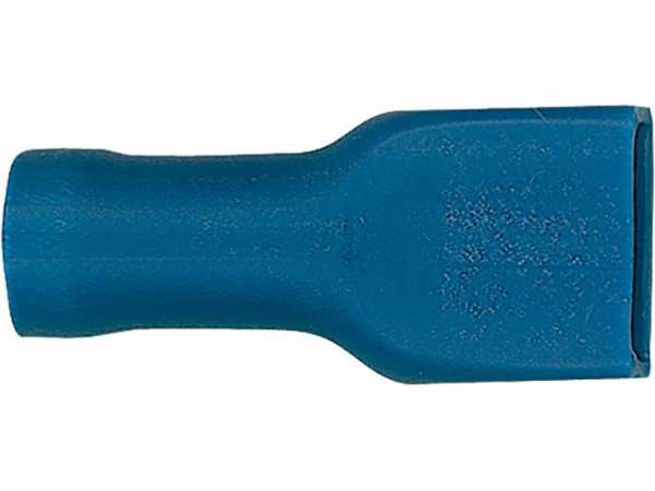 Flachsteckhülse vollisoliert 2,5mm², 4,8x0,5mm Farbe blau, VPE 100 Stück