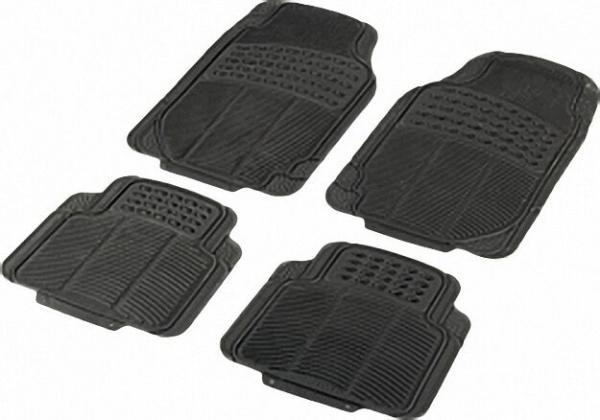 Universal-Gummimatten-Set, 4-teilig, Schwere rutschfeste Ausführung, Farbe:Schwarz
