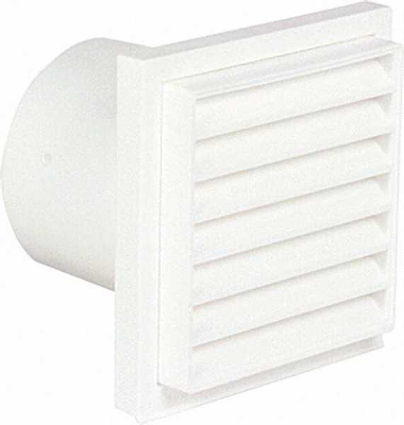 Lüftungsgitter mit Rückstauklappe und Anschlussstutzen 125mm, weiß