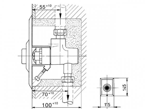 Abdeckplatte Benkiser mit Druck- knopf (Edelstahl) für Modell 601/665