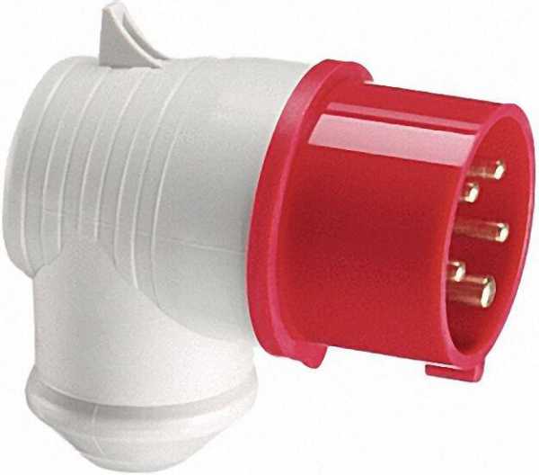 CEE-Winkelstecker mit Knickschutztülle 16A IP44