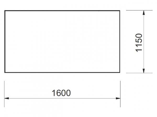 Buderus 7747202745 Bodenplatte Fire SL, Glas Rechteck, BxHxT = 1600x6x1150 mm, klar