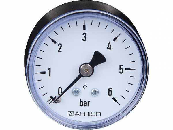RF Manometer 50 axial 0-6 bar, Anschluss 1/4" axial hinten) DN 8 1/4" axial