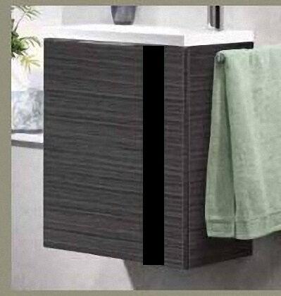 LANZET 7270212 VEDRO 12 Waschtischunterschrank+WT 49x60x32, links, Dark Oak/schwarz,1 Tür