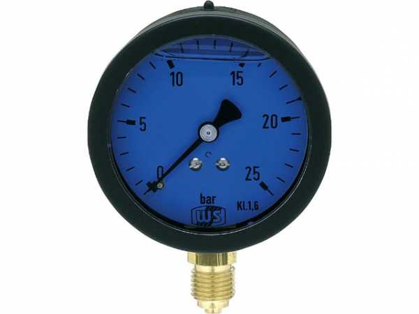 Öldruckmanometer mit Glyzerindämpfung 0-25 bar, Durchmesser 63 mm, 1/4  unten, DN 8 1/4 B radial