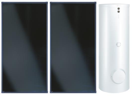 Viessmann SK05732 Solarpaket Vitosol 200-FM zur Trinkwassererwärmung mit Vitocell 100-B CVBB 300 l und Solarmodul SM1 weiß